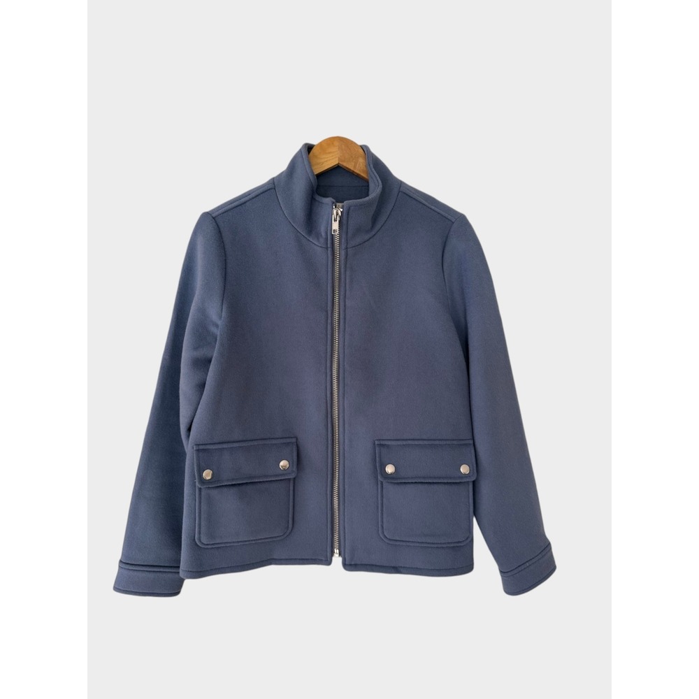 Joie‎ Wool Blend Zip Up Funnel Neck Jacket in Blue, Size Small